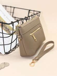 Fashionable Multipurpose Dual Zipper Handheld Wallet For Women Wallet Purse Wallet Wallet - Khaki - View 7
