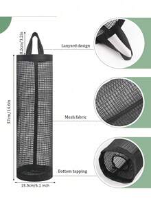 1pc Small Plastic Bag Holder, Wall-Mounted Shopping Bag Dispenser, Kitchen Trash Bag Hanging Organizer, Kitchen Accessories - Multicolor - View 6