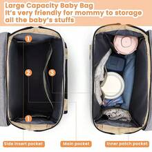 Multifunctional Waterproof Crib Backpack, Mommy Backpack, Laptop Backpack, Large Capacity - Black - View 3