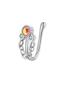 Edelstahl Hufeisen Nasenringe, Septum Ringe, doppelköpfige Ohrknorpel Manschetten mit kubischem Zirkoniaeinheit mit Innengewinde, Augenbrauen, Lippen, Spiral Piercing Schmuck, geeignet für Männer und Frauen