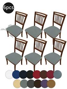 1pc/4pcs/6pcs Solid Color Stretch Stool Covers, Washable Protective Chair Seat Covers For Restaurants, Hotels, Home - Light Grey - View 12