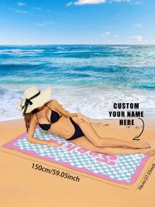 Customizable Name Beach Towel, Personalized Text Bath Towel, Adult Pool Towel, Bathrobe, Holiday Gift, Holiday, Surfing, Beach Towel, Wedding Couple Commemoration Gift, Valentine's Day/Birthday Gift Beach, Pool, Bathing Necessity Bathroom Decor, Beach Mode On Beach Essentials, Custom, Personalized, Unique, Ideal Gifts For Him, For Anniversaries, For Valentine's Day, For Mother's Day, For Weddings, For Housewarming,Vacay Vibes,Home & Living,Haunt Your Home, Autumn Home Refresh