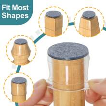 24pcs Chair Leg Floor Protectors, Silicone Chair Leg Caps Cover Furniture Pads For Hardwood Floors, Furniture Sliders For Chair Legs(Round)