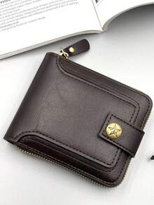 Men's Multifunctional Three Fold Card Holder 1 Short Zipper Wallet With Retro Men's High-End Feel With Multiple Card Slots Suitable For Daily Use For Men Wallet Mini Wallet Purse Wallet Men Wallet Leather Small Wallet - Multicolor - View 13