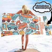 Personalized Beach Towel With Name Or Letter Combination - Super Absorbent & Microfiber Bathroom & Pool Towel, Suitable For Teens And Adults, Quick-Dry Soft Beach Towel With Cartoon Design, Ideal Gift For Boys And Girls Bathroom Decor Summer Travel Essentials Travel Accessories Beach Essentials