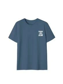 Camiseta de mujer con cuello redondo estampada con vida marina y diseño de letras para el verano. Camisetas gráficas para mujer en blanco, negro y rosa