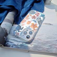 1pc Starfish Turtle Pearl Seahorse Shell Ocean Style Fashionable Minimalist Semi-Transparent Cute Cartoon Marine Creature Water Wave Pattern Asymmetrical Ripple IMD Shockproof Silver Gradient Laser Holographic Shiny Artistic Phone Case Compatible With Apple//OPPO/VIVO/Honor//Redmi/Transsion Phones