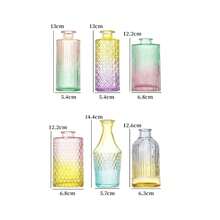 1pc Creative Vintage Glass Vase, Transparent Glass Vase, Hydroponics Small Flower Vase, Home Floral Decor, Assorted Colors - Multicolor - View 10