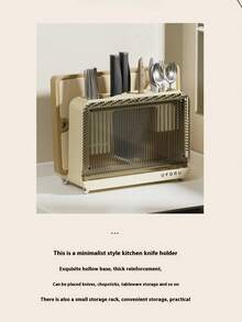 Knife Holder Organizer. All-In-One Kitchen Countertop Chopstick Knife Holder And Cutting Board. Storage Rack. Multi-Functional Draining Knife Rack