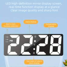 1 chiếc đồng hồ để bàn LED có gương, đồng hồ báo thức kỹ thuật số với chức năng báo lại, hiển thị thời gian, đèn ngủ điện tử để bàn, cổng USB, trang trí nhà cửa, thích hợp cho phòng ngủ, văn phòng, phòng khách, ký túc xá, đồ dùng học tập cho năm học mới. - Nhiều màu - Xem 9