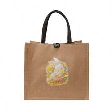 Women's Large Capacity Floral Print Shoulder Tote Bag - Khaki - View 8