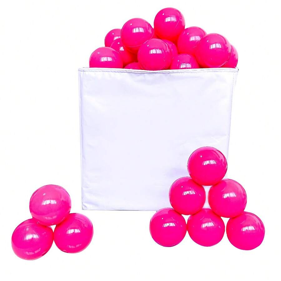 Pelotas Para Alberca 100 pzs. Color Rosa Fiusha - Rosa - Ver 1