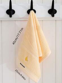 1/3/6pcs Yellow Cute Towels, Rectangle Embroidered Fruit Pattern, Absorbent Soft Quick Dry, No Shedding Or Fading, Suitable For Bathroom, Kitchen, Holiday Gifts Home Bathroom Decor Summer Back To School For Beauty Salon Home Bathroom