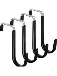 2 Peças Gancho de Ferro no Estilo de Porta de Armário, Suporte de Parede Adesivo Sem Marcas, Suporte de Cabide de Aço Inoxidável, Perfeito para Organizar Roupas, Bolsas, Lenços, etc.