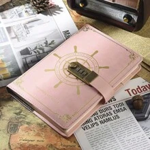 Diário Vintage com Cadeado, Caderno de Estudante, Diário Trancado para Mulheres e Homens Tamanho A5, Diário Trancado para Adultos, Diário de Viagem para Escrever