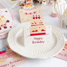 5pcs/20pcs 6 Styles Creative 3D Birthday Greeting Cards, Happy Birthday Wishes Postcards, Cake Shop/Flower Store Decoration And Packaging Greeting Cards