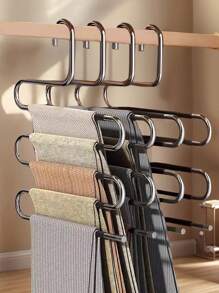 1pc Stainless Steel Hanger, Multiple Colors Available, Non-Slip Space Saving Clothes Storage Rack For Pants Jeans Scarves, Multi-Function Hanger, Wardrobe Organizer, Holiday Decoration Home Decor Spring Decoration