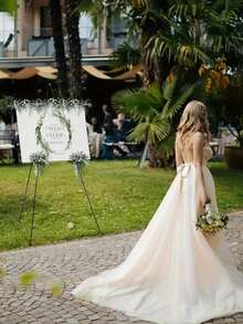 63inch/160cm High Wedding Welcome Sign Holder - Foldable & Adjustable Easel Stand For Outdoor Events, Garden Parties & Bridal Showers&Back To School&Halloween Decor&Bachelorette Party&Coffee Bar Accessories- Portable Tripod With Carry Bag. - Multicolor - View 8