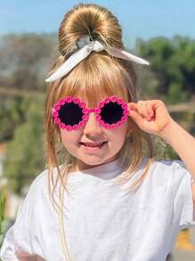 Set de 3 gafas de moda con diseño de flores de colores lindos para niños y niñas, solo tarjeta, no envío