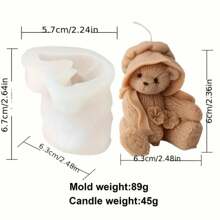 3D Teddy Bear Silicone Candle Mold Animal Cute Couple Bears Epoxy Resin Mould Home Decor Soap Making Tools Romantic Wedding Gift
