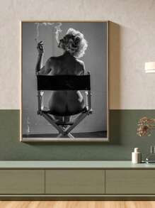 1 pieza Póster de Monroe, decoración de pared en blanco y negro Monroe, arte de moda, fotografía vintage, decoración de antigua, para sala de estar, dormitorio, baño, oficina y otras decoraciones del hogar, sin marco