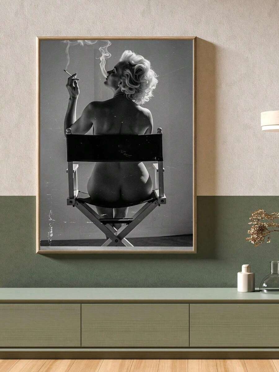 1 pieza Póster de Monroe, decoración de pared en blanco y negro Monroe, arte de moda, fotografía vintage, decoración de antigua, para sala de estar, dormitorio, baño, oficina y otras decoraciones del hogar, sin marco