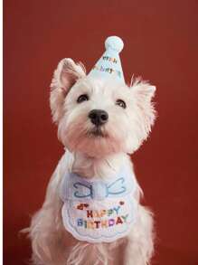 1pc Adjustable Pet Birthday Party Hat - Adorable Pom-Pom & Colorful, Soft Fabric, Suitable For Small Dogs, Cats And Rabbits, Dog Birthday Party Supplies