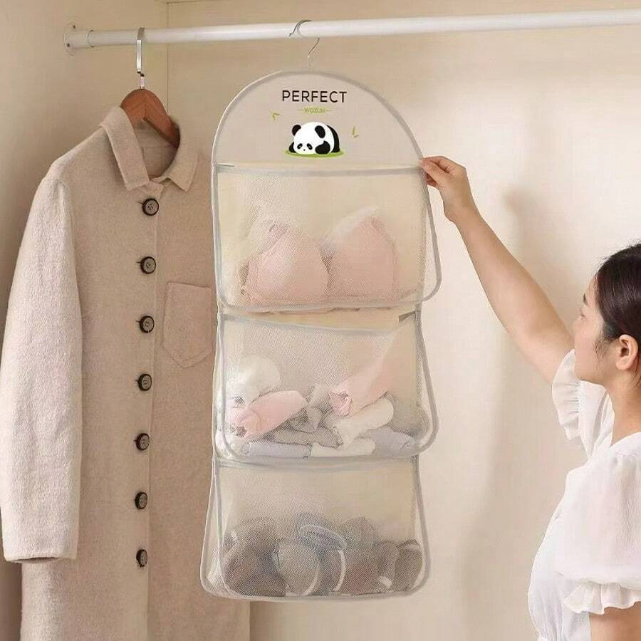 New Simple Storage Hanging Bag, Multi-Layer Wardrobe Hanging Underwear Organizer Bag, Wall-Mounted Dorm Storage