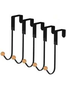 2 Peças Gancho de Ferro no Estilo de Porta de Armário, Suporte de Parede Adesivo Sem Marcas, Suporte de Cabide de Aço Inoxidável, Perfeito para Organizar Roupas, Bolsas, Lenços, etc.