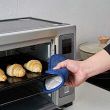 Conjunto de 4 suportes para panelas resistentes ao calor com argolas para pendurar, suporte para panelas próprio para forno, conjunto de protetores de panelas para cozinhar, assar, acampar e uso doméstico