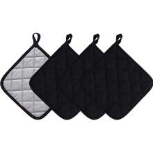 Conjunto de 4 suportes para panelas resistentes ao calor com argolas para pendurar, suporte para panelas próprio para forno, conjunto de protetores de panelas para cozinhar, assar, acampar e uso doméstico