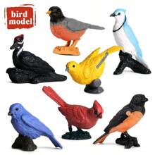 7 pièces Figurines d'oiseaux miniatures pour enfants, décorations de gâteau, d'anniversaire et de cupcake, figurines d'animaux miniatures, jouets éducatifs sur les oiseaux, décoration de gâteau avec des oiseaux de jardin, cadeaux de fête pour enfants