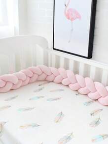 1 pieza Protector acolchado trenzado y tejido para baranda de cuna de bebé, gruesa protección decorativa para la guardería