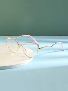 1 pièce Lunettes de mode pour femmes sans ordonnance, nouvelles lunettes de chat eye minimalistes rétro de luxe sans ordonnance avec charnières en métal, convenant pour la conduite, les sorties quotidiennes, les rassemblements, la plage, la décoration, polyvalentes - Transparent - Voir 7