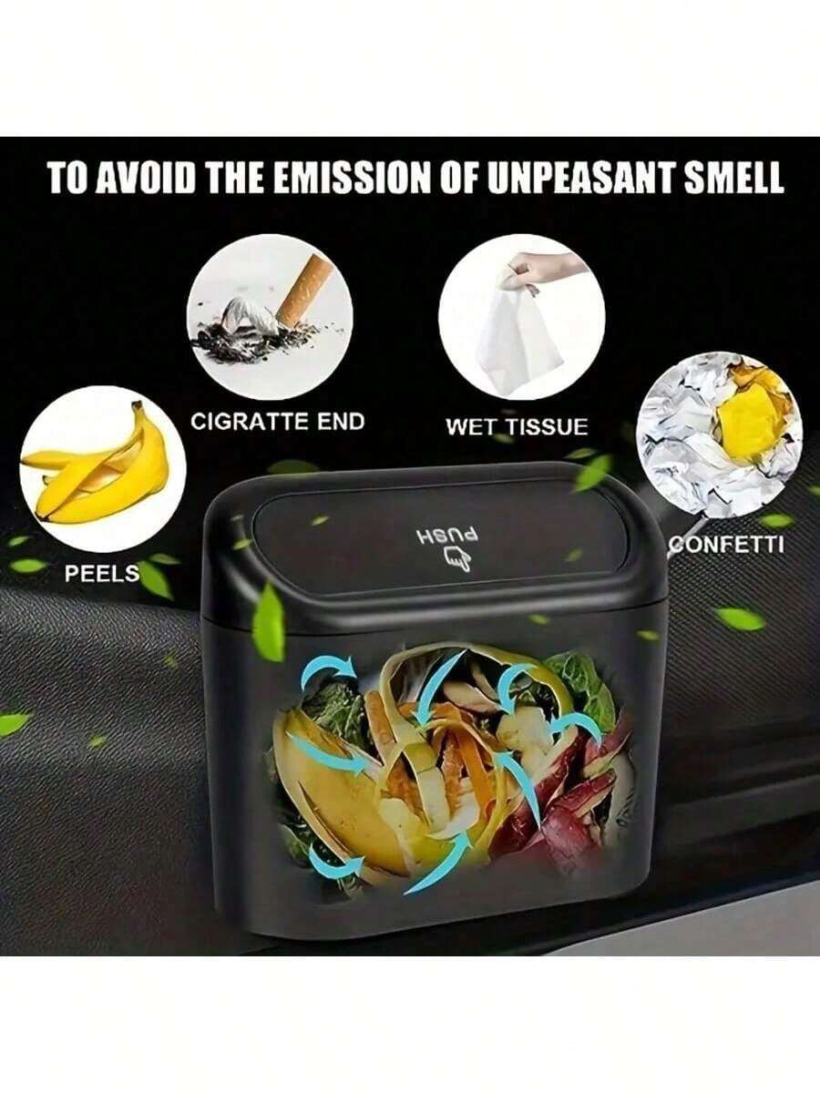 Car Mini Trash Can, Disposable Trash Bags, Convenient Garbage Bag Organizer - Black - View 1