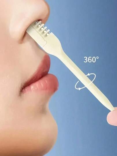 Juego de 12 piezas de recortador de vello nasal suave e indoloro para hombres y mujeres - Una herramienta de eliminación de vello facial portátil y manual con cabezal giratorio de 360°, amigable con la piel y con recorte preciso