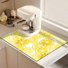 1 buc. Covoraș absorbant pentru uscare, covoraș pentru aparat de cafea, model de desene animate, covoraș de scurgere pentru cafea făcută manual, covoraș de uscare pentru blat de bucătărie, covoraș de scurgere anti-alunecare rezistent la căldură, tampon de scurgere de diatomite, ascunde petele, covoraș de drenaj de bucătărie foarte puternic, covoraș de vase ușor de curățat, potrivit pentru bucătărie, petreceri, petreceri, bar, decor acasă, petreceri