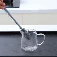 2 Stück Silikonflaschen-Reinigungsbürsten mit langen Griffen, multifunktionale flexible Flaschenbürste geeignet für Glas-/Plastikflaschen