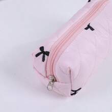 1pc Cute Bow Pencil Case, Large Capacity Student Stationery Organizer Bag, Fashionable Design,Back To School,School Supplies,Pencil Pouch,School Bag