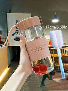Bouteille d'eau en plastique de haute qualité avec paille, style japonais simple et frais, résistant à la chaleur, convient aux hommes et aux femmes, pour l'extérieur, le camping