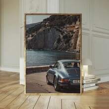 1 件经典复古汽车图案帆布墙画，展现旧时财富时代的永恒美学，适合卧室、客厅或宿舍装饰，可作为礼物送给她，提供带框或不带框两种选择。 - 彩色 - 查看 3