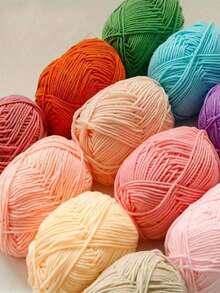 1/3 包 50 克 4 股钩针线，包含 3 毫米钩针 + 记号扣，初学者钩针工具套装，多种优质腈纶线，柔软舒适，适用于钩针编织项目、DIY 手工艺品、围巾、礼品（多种颜色可选）