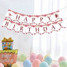 1pc Red Butterfly Birthday Party Decoration Set - Multicolor - View 5