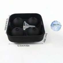 1pc Silicone Ice Cube Tray Mold, Home & Bar Ice Ball Maker With Lid' - Multicolor - View 10