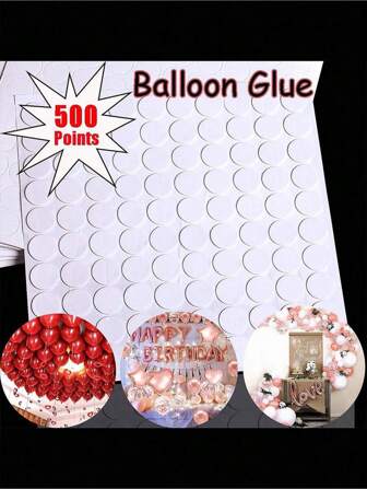 100/500 piezas de decoración de globos, pegatinas súper adhesivas, spots de espuma redondos con pegamento de doble cara para globos
