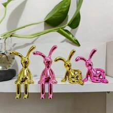 [Quà tặng sáng tạo để bàn] Bộ 2 đồ trang trí thỏ sáng tạo theo phong cách Bắc Âu, Tượng thỏ mạ bạc trang trí để bàn, Đồ thủ công để bàn sáng tạo, Quà tặng cho bạn bè - Nhiều màu - Xem 11