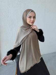 1 Piece Chiffon Hijab Printed Scarf, Elegant And Luxurious Retro Color Women Headscarf Shawl Hijab Abaya Accessories Women Veil For Dress