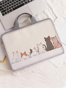 Cat Pattern Printed Laptop Bag Computer Cloth Cover Accessories Soft Laptop Bag Soft Computer Cover Laptop Cover Tablet Leather Bag Laptop Zipper Computer Cover School Business Office - Multicolor - View 17