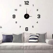 Reloj de pared digital creativo 3D sin marco DIY colgado en la pared con pegatinas, reloj mudo para decoración de pared del hogar, sala de estar, oficina