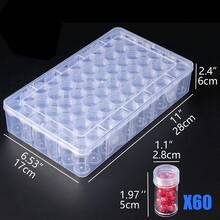 Diamond Painting Storage Box Set With 60 Compartments, DIY Diamond Painting Tools & Accessories Set, Suitable For Jewelry & Beading Storage - Clear - View 8